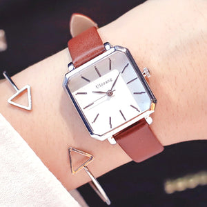 Ladies Dress Quartz Watches Luxury Women Watches Vintage Square Wrist Watch Bracelet Gift Box for Women 2018 Best zegarek damski