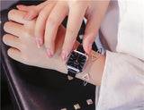 Ladies Dress Quartz Watches Luxury Women Watches Vintage Square Wrist Watch Bracelet Gift Box for Women 2018 Best zegarek damski
