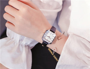 Ladies Dress Quartz Watches Luxury Women Watches Vintage Square Wrist Watch Bracelet Gift Box for Women 2018 Best zegarek damski