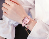 Ladies Dress Quartz Watches Luxury Women Watches Vintage Square Wrist Watch Bracelet Gift Box for Women 2018 Best zegarek damski