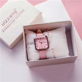 Ladies Dress Quartz Watches Luxury Women Watches Vintage Square Wrist Watch Bracelet Gift Box for Women 2018 Best zegarek damski