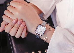 Ladies Dress Quartz Watches Luxury Women Watches Vintage Square Wrist Watch Bracelet Gift Box for Women 2018 Best zegarek damski